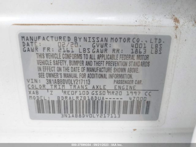 3N1AB8DV0LY217113 Nissan SENTRA SR