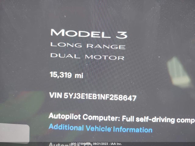 2022 TESLA MODEL 3 5YJ3E1EB1NF258647 Photo 6