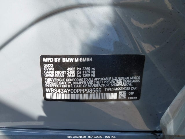 BMW M3 Competition Xdrive 2023 WBS43AY00PFP98566 Image 9