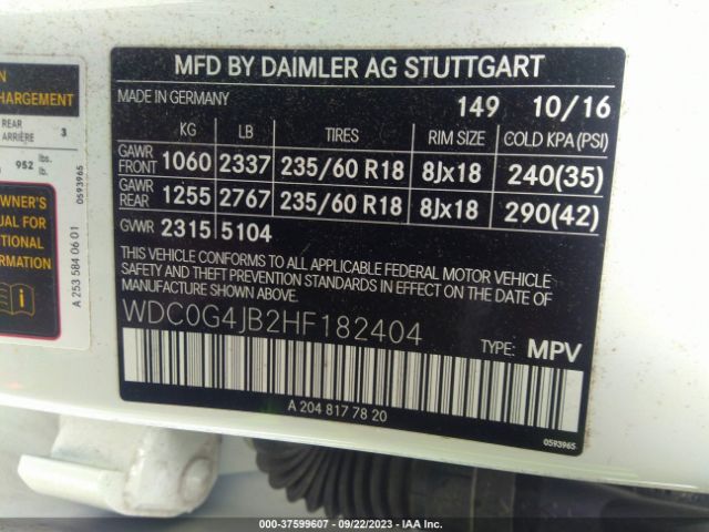 WDC0G4JB2HF182404 Mercedes-Benz Glc Glc 300