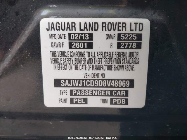 2013 JAGUAR XJ SAJWJ1CD9D8V48969 Photo 8