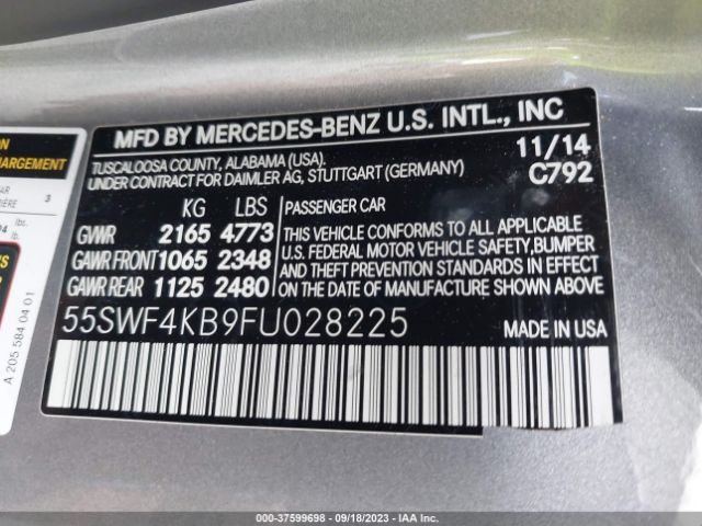 55SWF4KB9FU028225 Mercedes-Benz C-class C 300