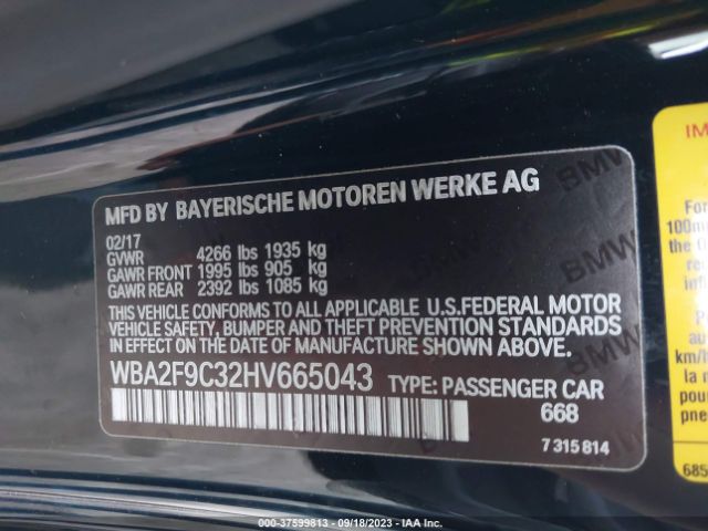 WBA2F9C32HV665043 BMW 230I
