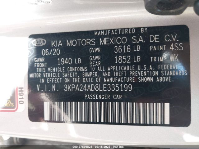 3KPA24AD8LE335199 KIA RIO LX
