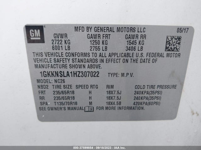 2017 GMC ACADIA 1GKKNSLA1HZ307022 Photo 8