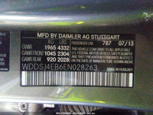 WDDSJ4EB6EN028263 Mercedes-Benz Cla-class Cla 250