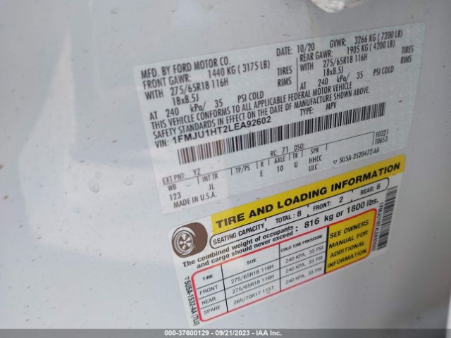 1FMJU1HT2LEA92602 Ford Expedition Xlt