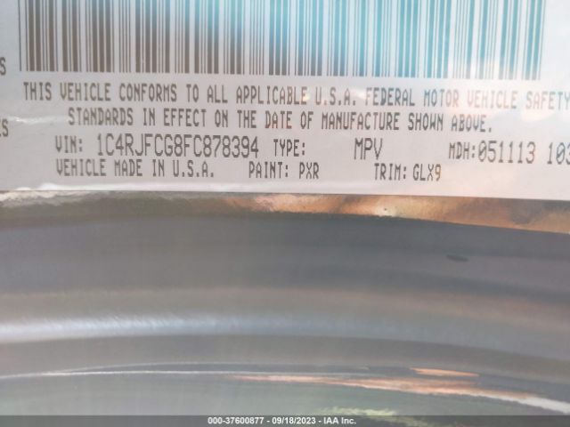 1C4RJFCG8FC878394 Jeep Grand Cherokee Overland