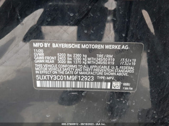 BMW X3 Sdrive30i 2021 аукцион фото