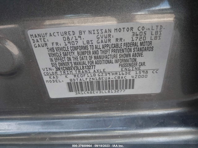 Nissan VERSA SV 2020 3N1CN8EV3LL813277 Image 15