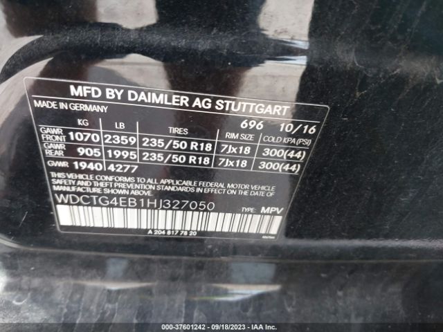 WDCTG4EB1HJ327050 Mercedes-Benz Gla Gla 250