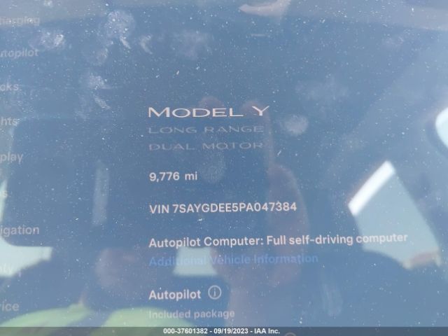 7SAYGDEE5PA047384 Tesla Model Y Long Range