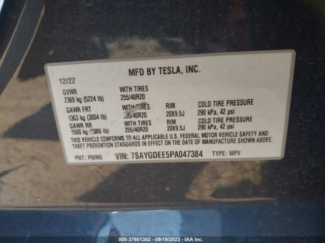 7SAYGDEE5PA047384 Tesla Model Y Long Range
