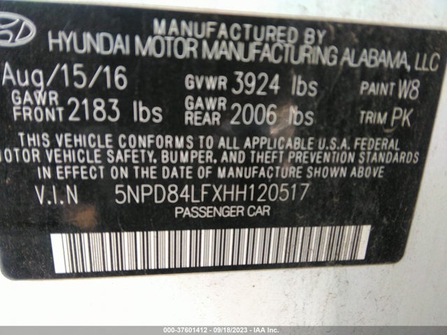 Hyundai ELANTRA SE 2017 5NPD84LFXHH120517 Image 9