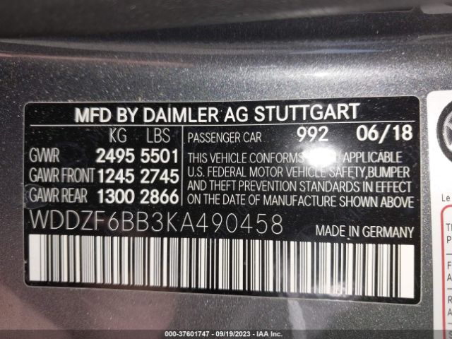 WDDZF6BB3KA490458 Mercedes-Benz E-class Amg E 53