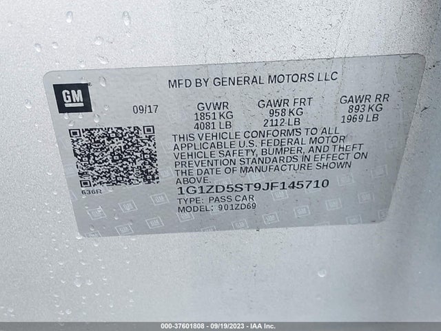 Chevrolet MALIBU LT 2018 1G1ZD5ST9JF145710 Image 9