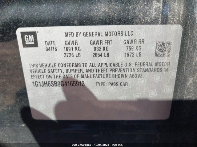 Chevrolet Sonic Rs 2016 1G1JH6SB9G4165913 Image 9