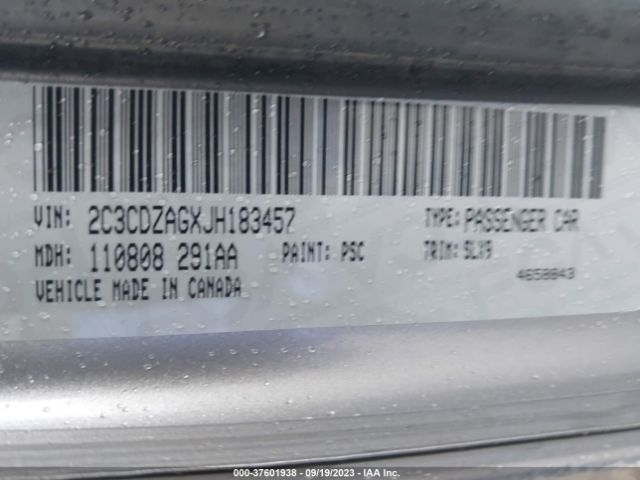 2C3CDZAGXJH183457 Dodge Challenger Sxt Plus