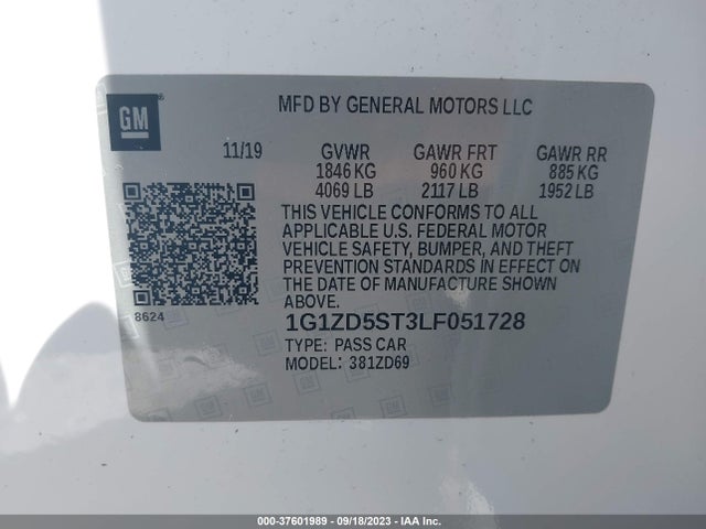 Chevrolet MALIBU LT 2020 1G1ZD5ST3LF051728 Image 9