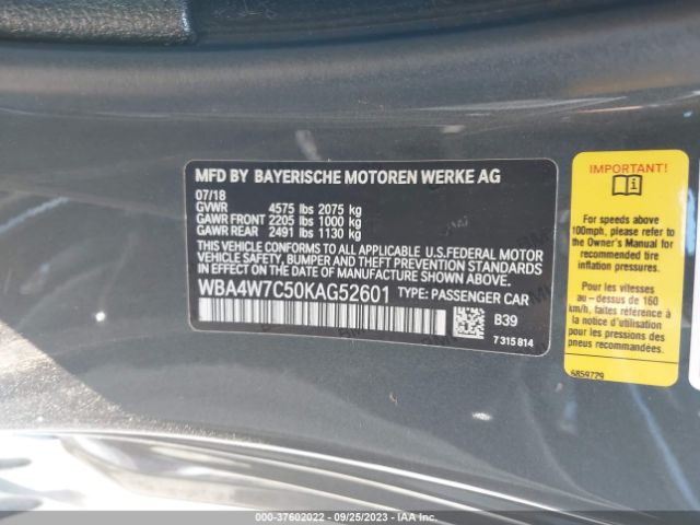 WBA4W7C50KAG52601 BMW 4 Series 440i
