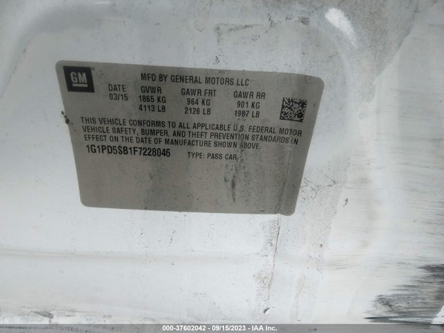 Chevrolet CRUZE LT 2015 1G1PD5SB1F7228046 Image 9