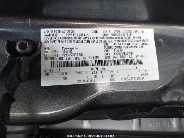 1FADP5AU0HL104063 Ford C-max Hybrid Se
