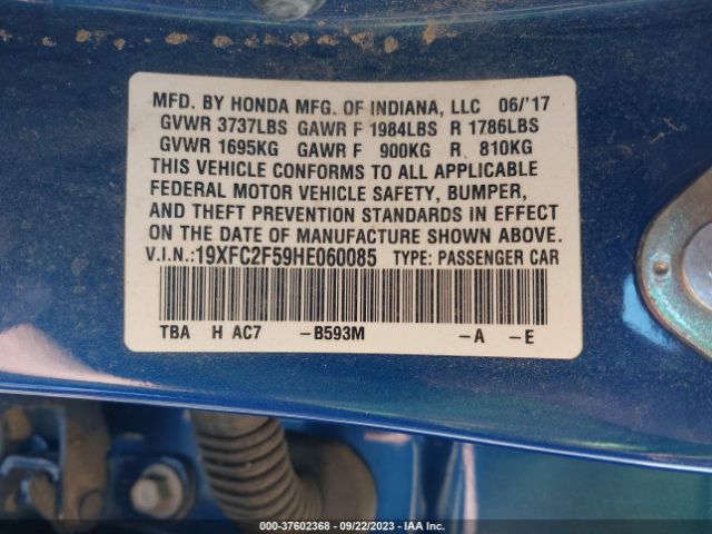 19XFC2F59HE060085 Honda Civic Sedan Lx