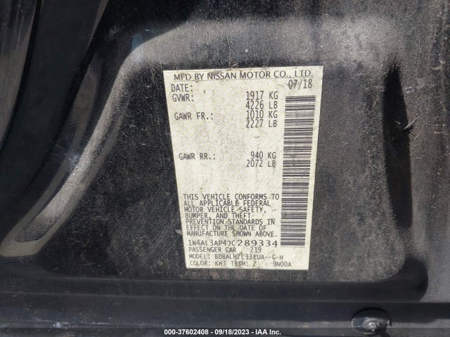 Nissan Altima 2.5 Sr 2018 1N4AL3AP4JC289334 Image 9