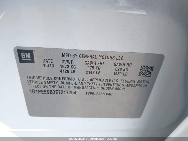 Chevrolet Cruze 2lt 2014 1G1PE5SB3E7217254 Image 9