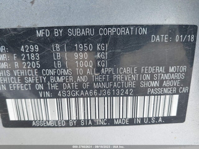 Subaru Impreza 2018 4S3GKAA66J3613242 Image 9