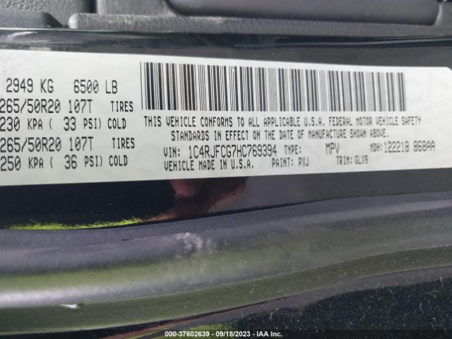 2017 JEEP GRAND CHEROKEE 1C4RJFCG7HC769394 Photo 8