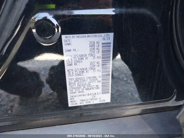 Nissan Rogue Sl 2014 5N1AT2MT8EC845837 Image 9