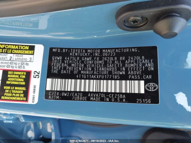 4T1G11AKXPU177185 Toyota Camry Se/se Nightshade