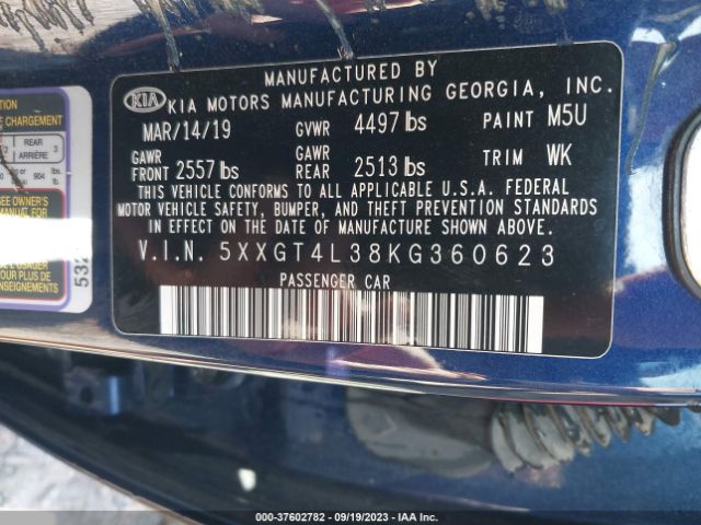5XXGT4L38KG360623 KIA Optima S