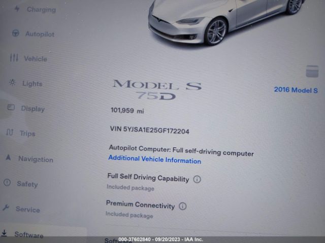 5YJSA1E25GF172204 Tesla Model S 60d/70d/75d/85d/90d