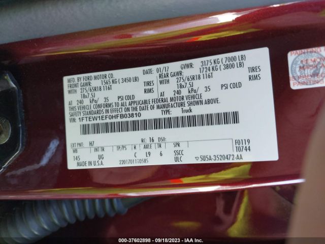 1FTEW1EF0HFB03810 Ford F-150 Xl/xlt/lariat