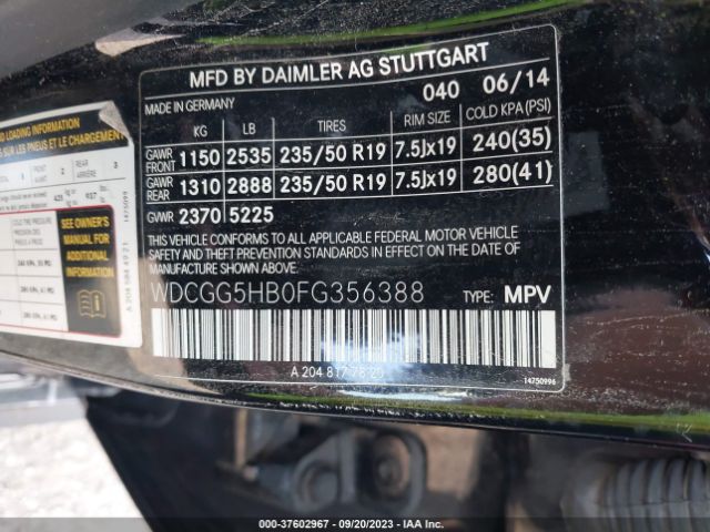 WDCGG5HB0FG356388 Mercedes-Benz Glk-class Glk 350
