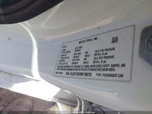 5YJ3E1EB7NF198230 Tesla Model 3 Long Range
