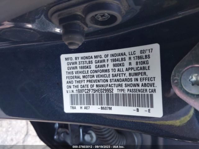 19XFC2F75HE029952 Honda Civic Sedan Ex