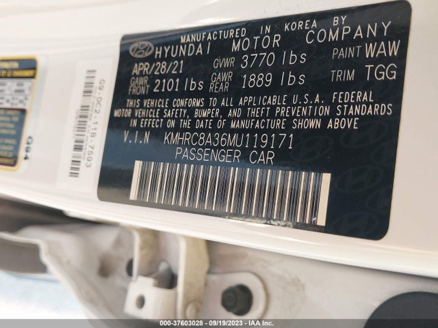 Hyundai Venue Sel 2021 KMHRC8A36MU119171 Image 9