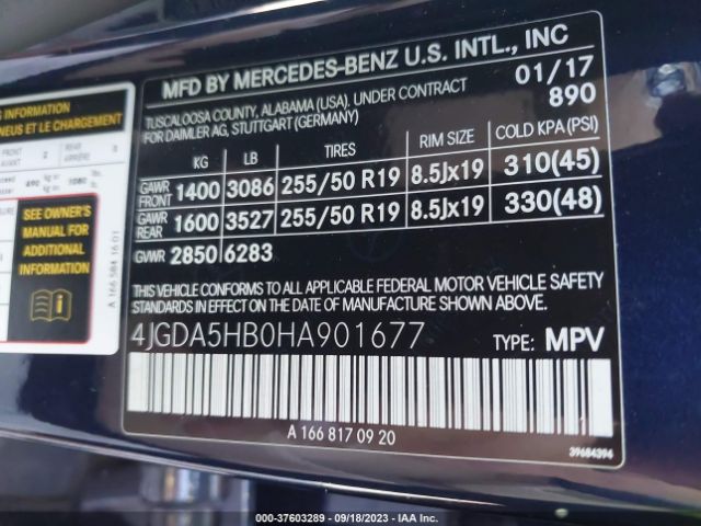4JGDA5HB0HA901677 Mercedes-Benz Gle Gle 350