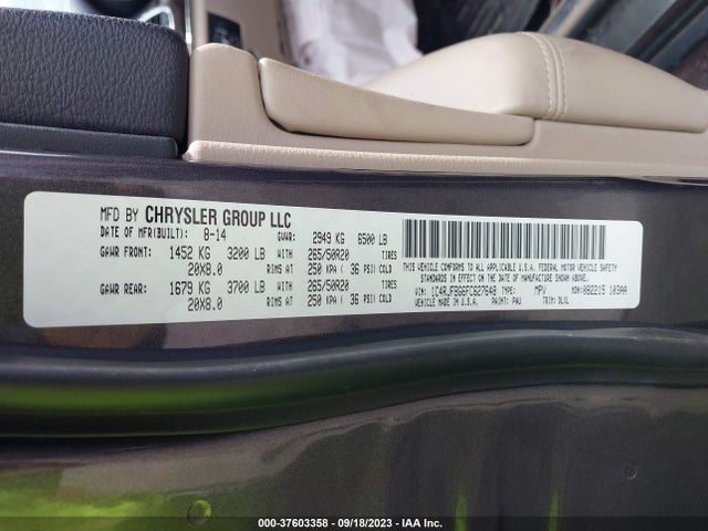 Jeep Grand Cherokee Limited 2015 1C4RJFBG6FC627648 Image 9