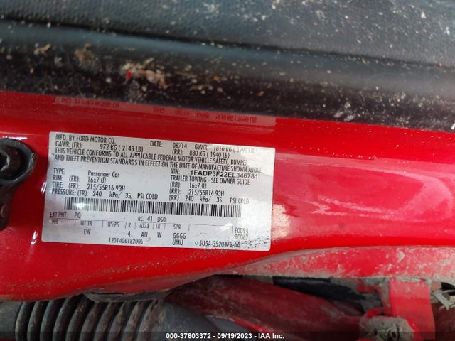 Ford FOCUS SE 2014 1FADP3F22EL346781 Image 9