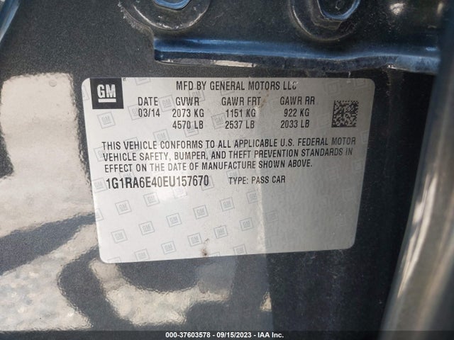 Chevrolet Volt 2014 1G1RA6E40EU157670 Image 9