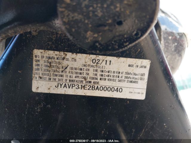 2011 YAMAHA XVS1300 JYAVP31E2BA000040 Photo 9
