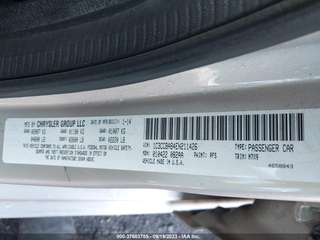2014 CHRYSLER 200 LX VIN: 1C3CCBAB4EN211426