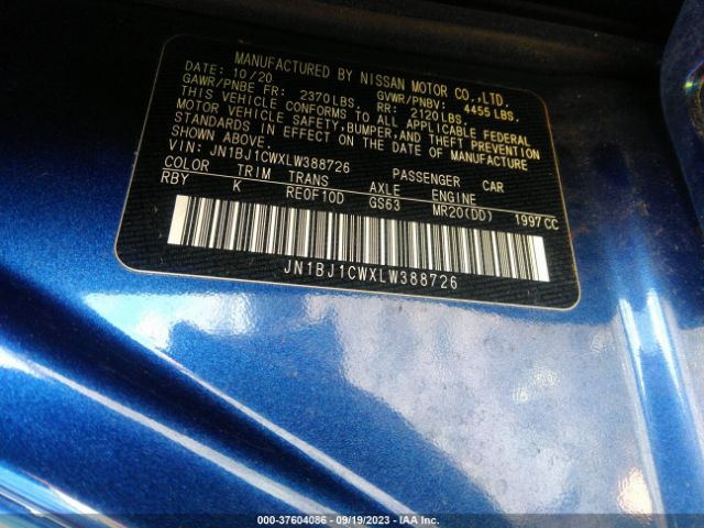 JN1BJ1CWXLW388726 Nissan Rogue Sport Sl