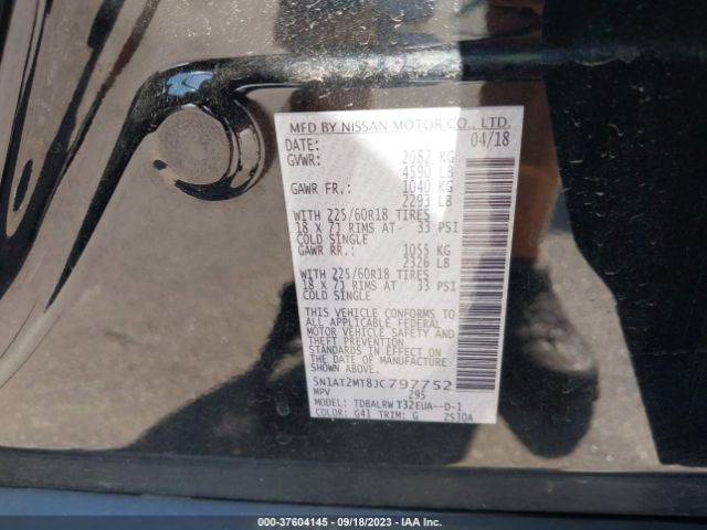 5N1AT2MT8JC797752 Nissan Rogue Sl