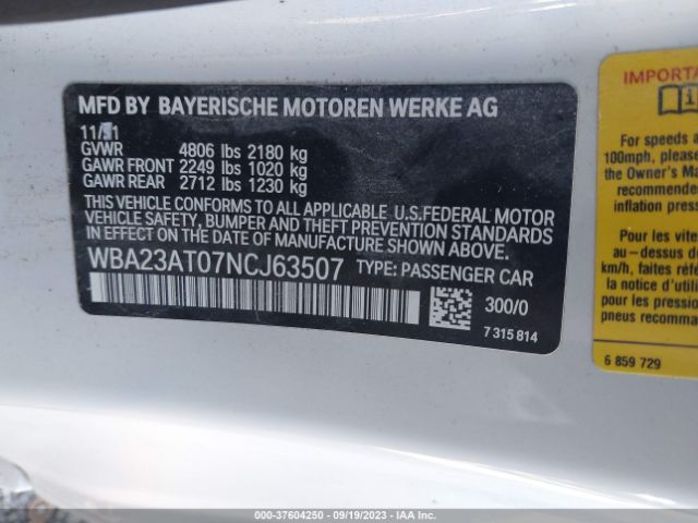 WBA23AT07NCJ63507 BMW 4 Series 430i