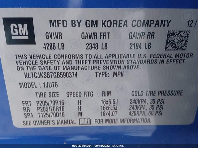 Chevrolet TRAX LS 2016 KL7CJKSB7GB590374 Image 9